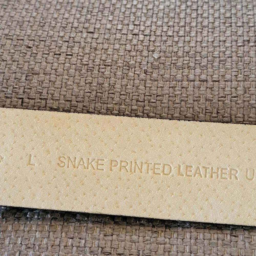 Tre Vero Large Black/Gray Snake Printed Leather Belt